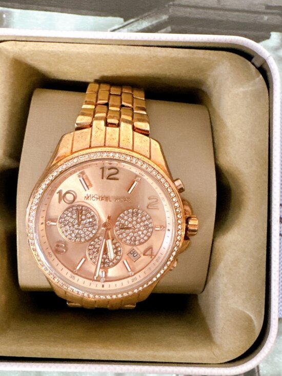 Michael Kors MK7251 Oversized Pilot Pavé Rose Gold-Tone Watch main image 4